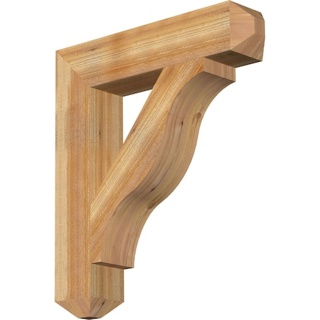 Ekena Millwork Funston Craftsman Rough Sawn Bracket, Western Red Cedar, 6"W x 30"D x 34"H BKT06X30X34FST04RWR